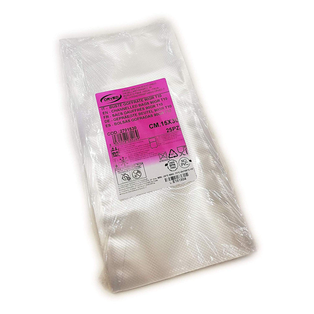 sacchetti sottovuoto groffate in plastica -8 misure disponibili-(100 u –  Lmr division