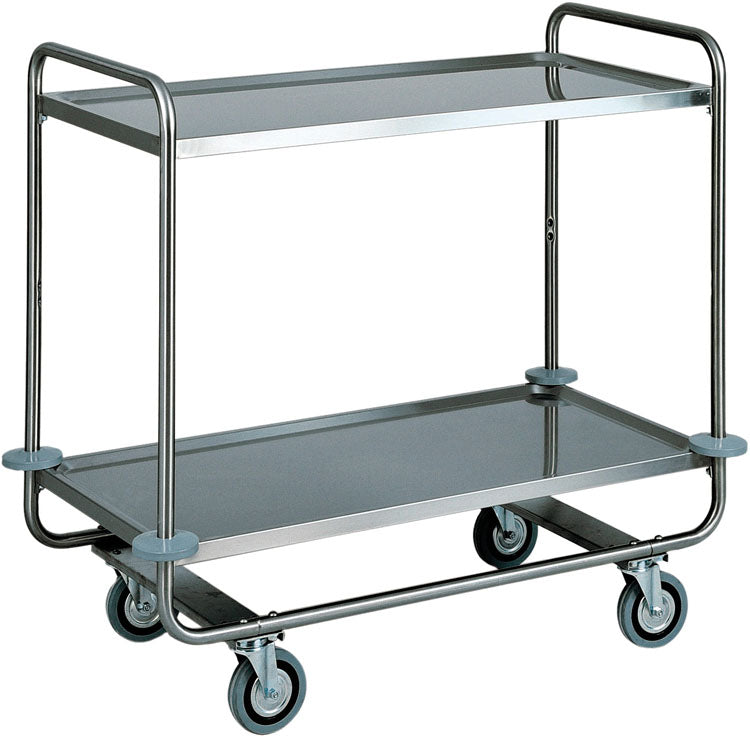 Carrello di servizio inox per trasporto pesante 2 ripiani 110x60x100 –  Lmr division