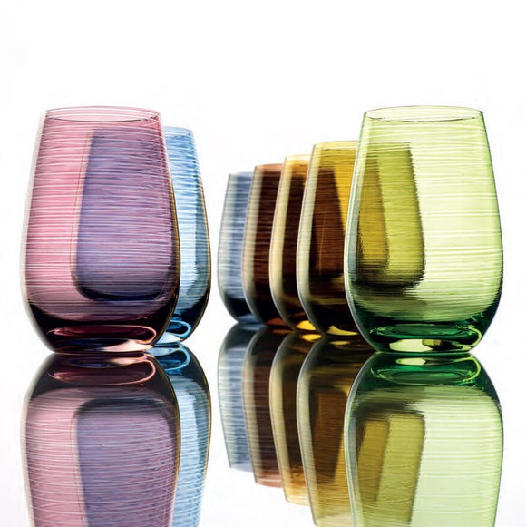 bicchieri in vetro colorato 