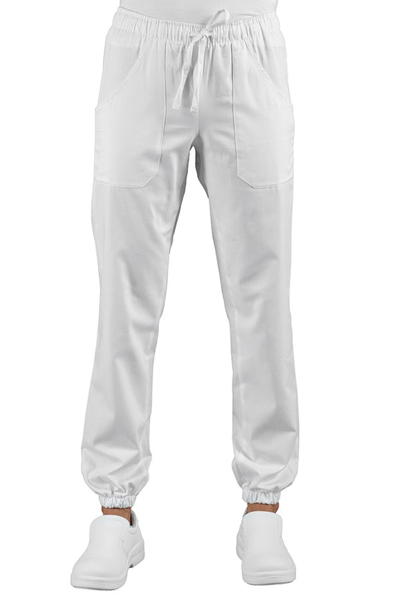 Pantalone Bianco 100% Cotone con elastico alle caviglie - 2 varianti disponibili -