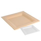 Piatti quadrati in cellulosa  Ø20cm - 2 colori disponibili - (50 unità)