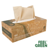 FAZZOLETTI VISO 2 VELI 21x21 CM NATURALE "FEEL GREEN"