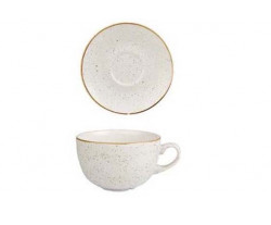 Tazza caffè e piattino  bianca puntinata in porcellana decorata "linea Stonecast " -2  misure disponibili -