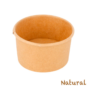 coppette gelato in carta  "NAtural"  + Tappi - 7 misure disponibili e 3 modelli di tappi -