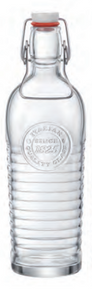 Bottiglia in vetro con tappo  bianco "Linea Officina "
