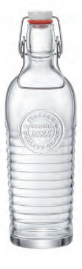 Bottiglia in vetro con tappo  bianco 