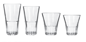Bicchieri long drink in vetro impilabile Duratuff "linea Brooklyn" - 4 misure disponibili -