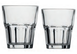 Bicchieri long drink bassi in vetro temperato impilabile "linea Granity " - 2 misure disponibili -
