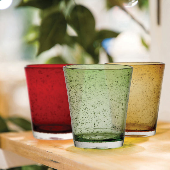 Bicchieri acqua incamiciati in vetro linea bubbles -7 colori