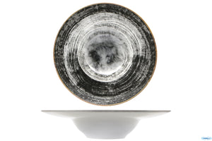 piatto k-bowl in porcellana decorata "linea black round"