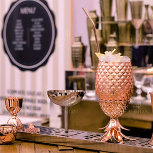 Coppa cocktail in rame "ananas" con coperchio e cannuccia 50 cl