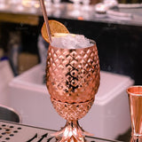Coppa cocktail in rame "ananas" con coperchio e cannuccia 50 cl