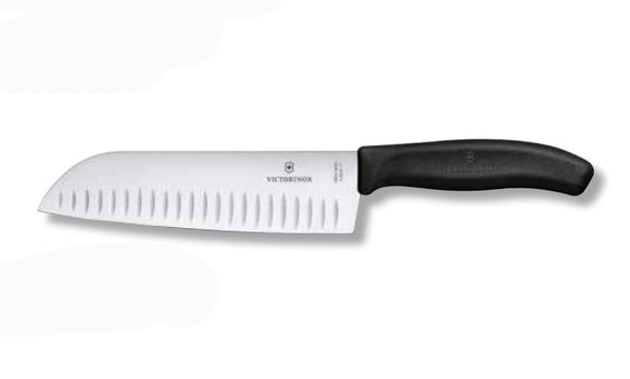 Coltello santoku alveolato con manico in tpe 